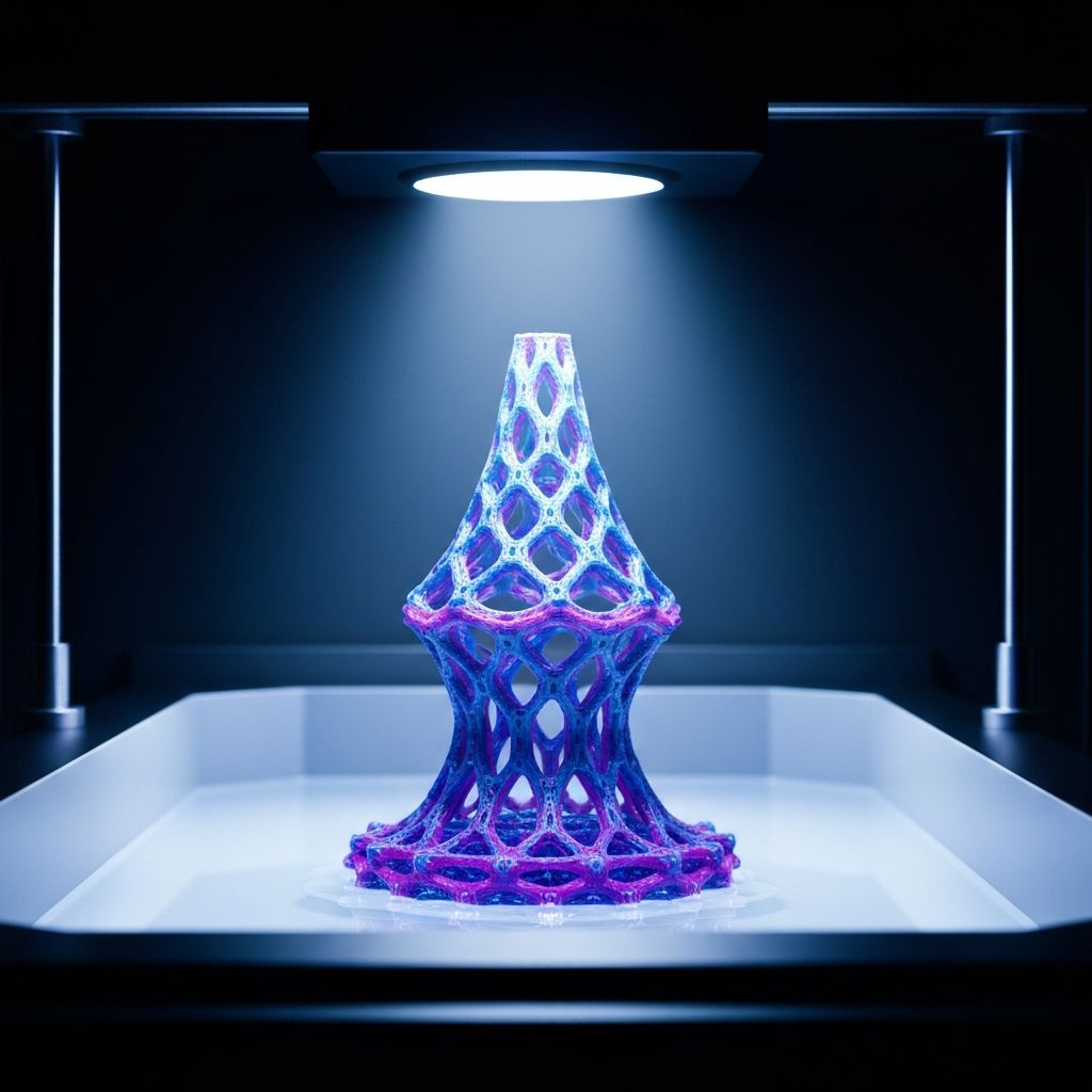 Modern SLA Resin 3D Printer in action