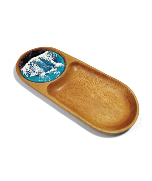 Oval Resin Tray with Ocean Waves - Image 8