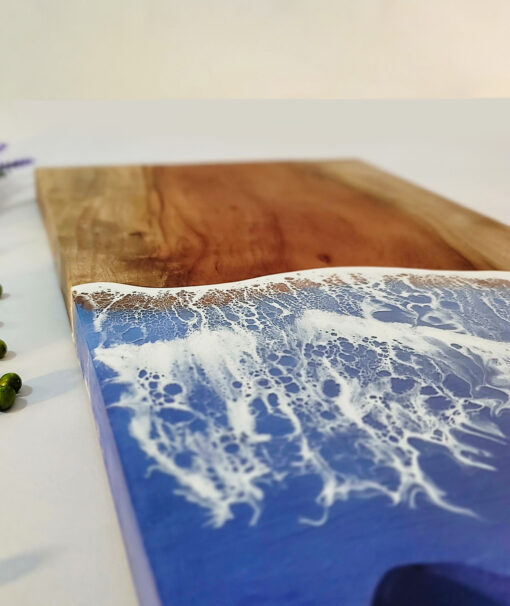 Whale Tail Ocean Wave Wood & Resin Cutting Board - Image 9