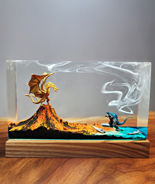 Godzilla vs King Ghidorah Ver 2 Resin Night Lamp - Image 8