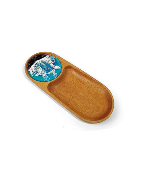 Oval Resin Tray with Ocean Waves - Image 7