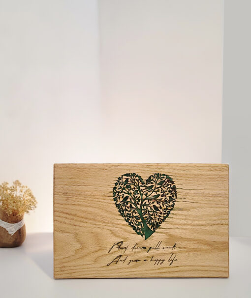 Wood Cutting Board with Heart-Shaped Laser Engraving - Image 7