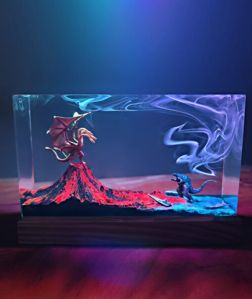 Godzilla vs King Ghidorah Ver 2 Resin Night Lamp - Image 2