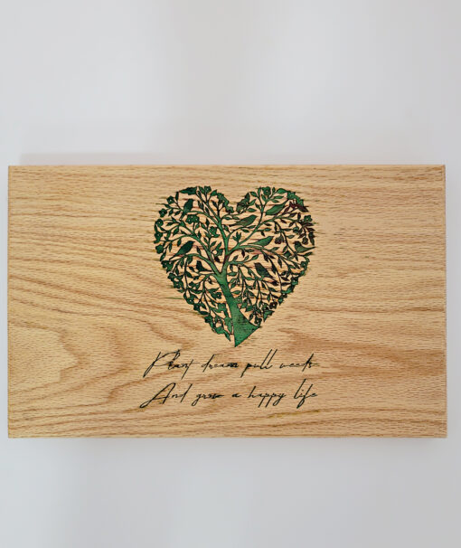 Wood Cutting Board with Heart-Shaped Laser Engraving