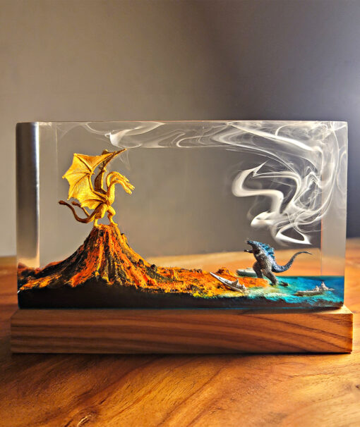 Godzilla vs King Ghidorah Ver 2 Resin Night Lamp - Image 7