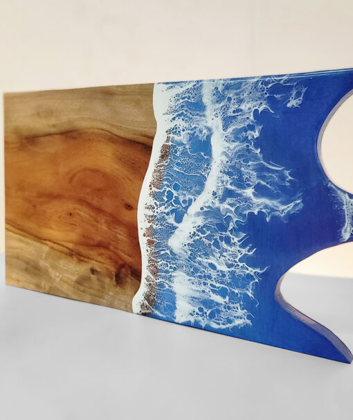 Whale Tail Ocean Wave Wood & Resin Cutting Board - Image 6