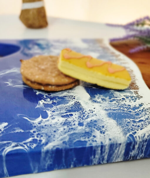 Whale Tail Ocean Wave Wood & Resin Cutting Board - Image 4