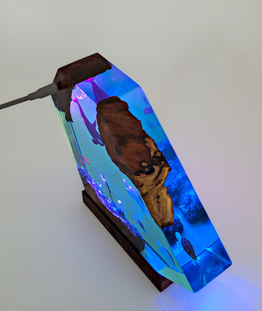 Ocean Dolphin & Sea Turtle Ver 2 Resin Night Lamp - Image 3