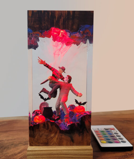 Freddy Krueger vs Michael Myers Resin Night Lamp - Image 5