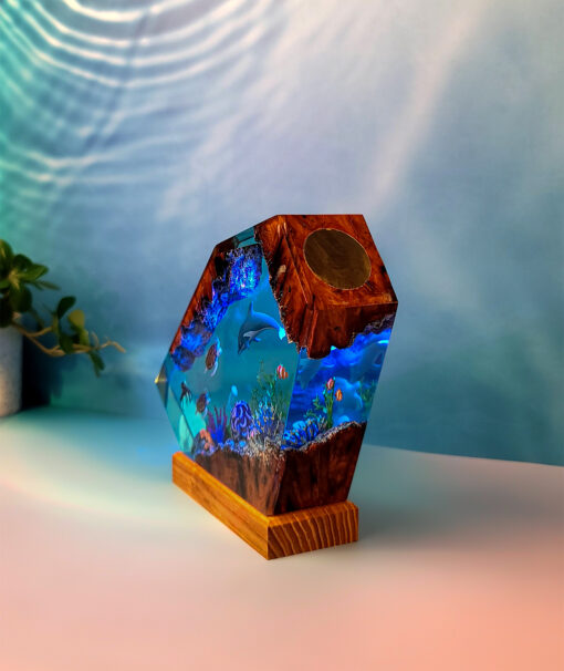Ocean Dolphin & Sea Turtle Resin Night Lamp - Image 7