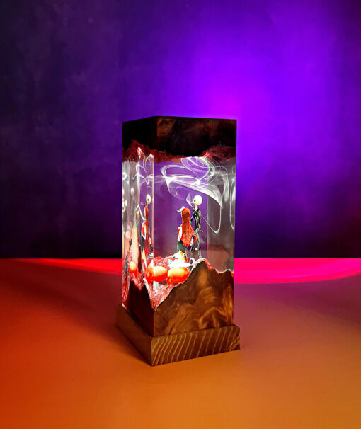 JS01 Jack & Sally Halloween Resin Night Lamp - Image 8