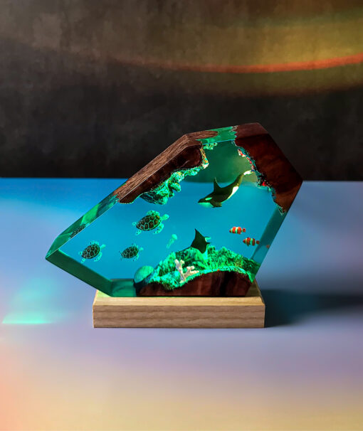 Ocean Dolphin & Sea Turtle Ver 2 Resin Night Lamp - Image 6