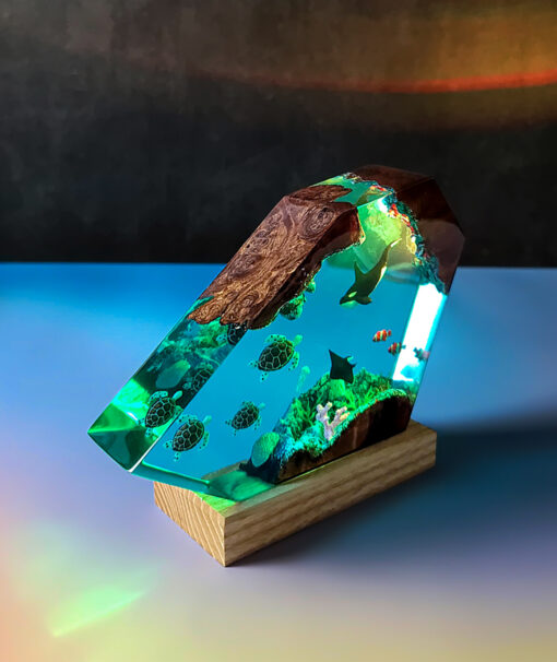 Ocean Dolphin & Sea Turtle Ver 2 Resin Night Lamp - Image 5
