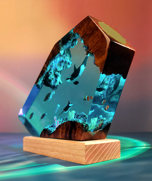 Ocean Dolphin & Sea Turtle Ver 2 Resin Night Lamp - Image 4