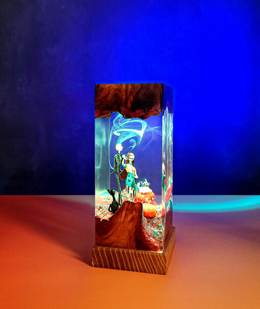 JS01 Jack & Sally Halloween Resin Night Lamp - Image 7