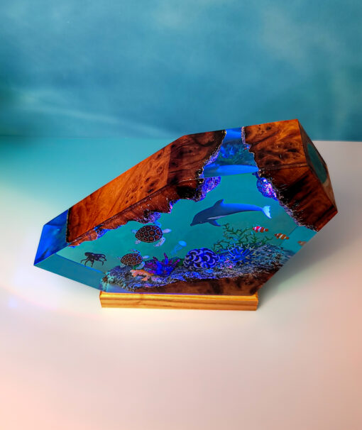 Ocean Dolphin & Sea Turtle Resin Night Lamp - Image 5